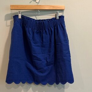 J. Crew Royal Blue A-Line Skirt with Scalloped Hem